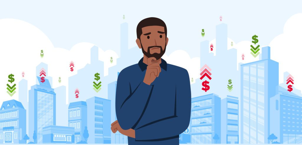 Illustration of a contemplative man considering pricing changes